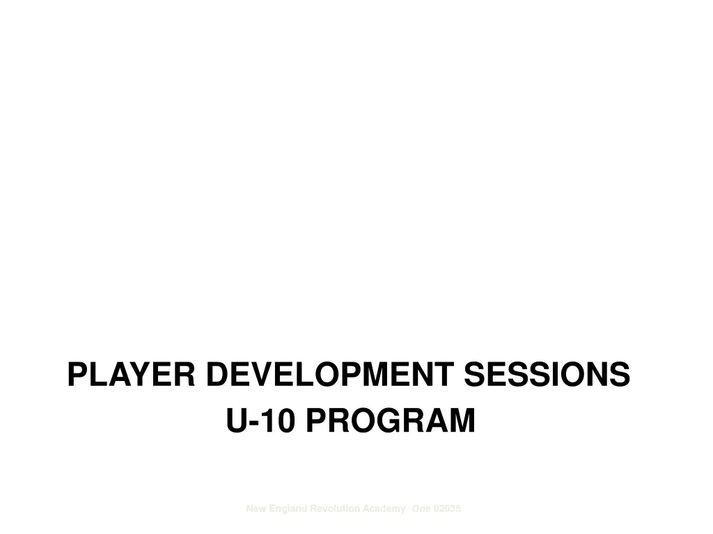 player development sessions u 10 program