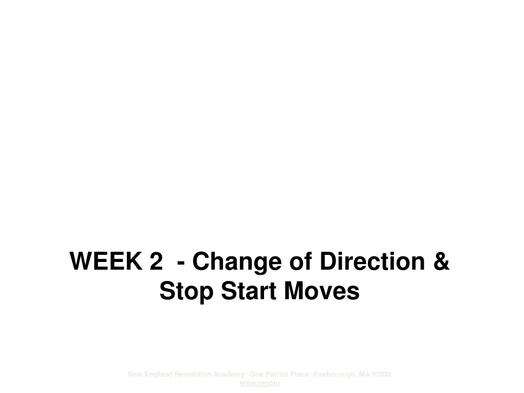 week 2 change of direction stop start moves
