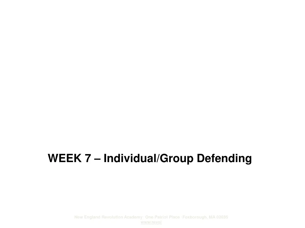week 7 individual group defending