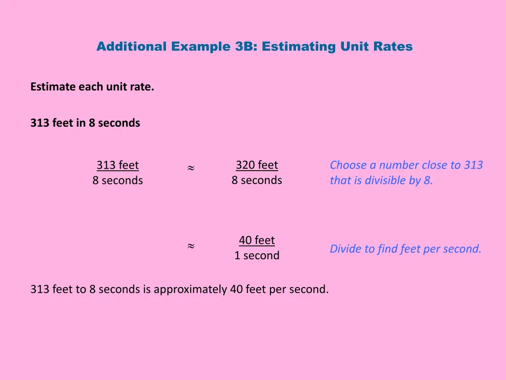 additional example 3b estimating unit rates
