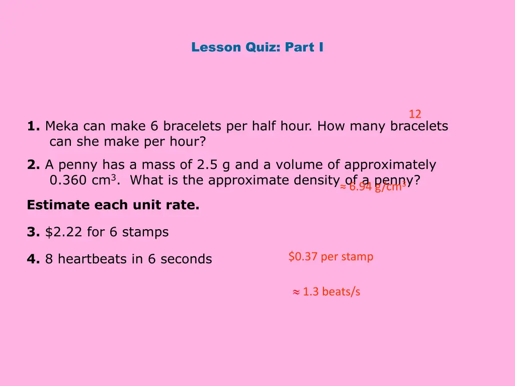 lesson quiz part i