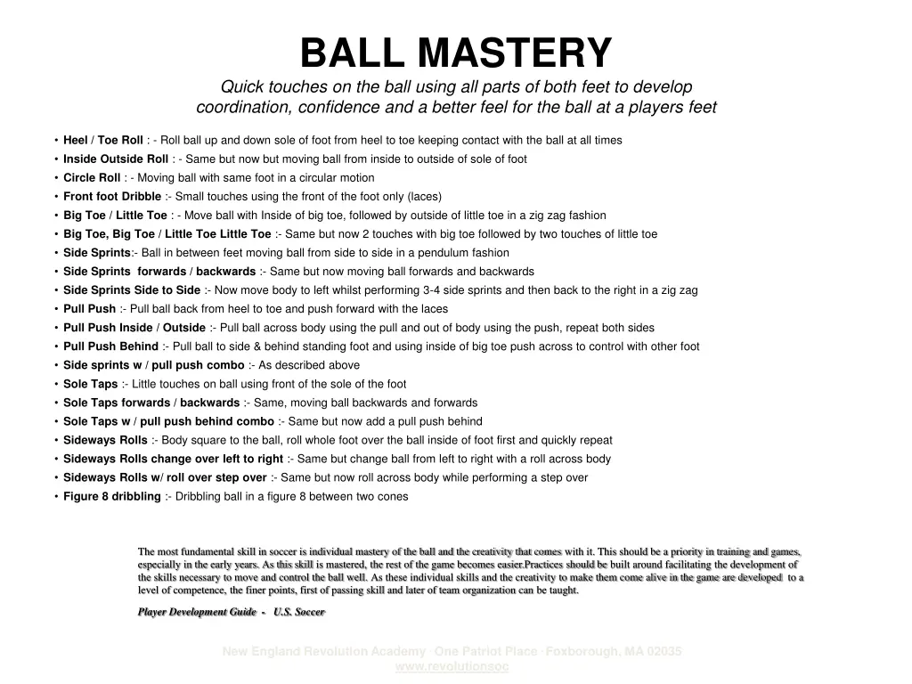 ball mastery quick touches on the ball using