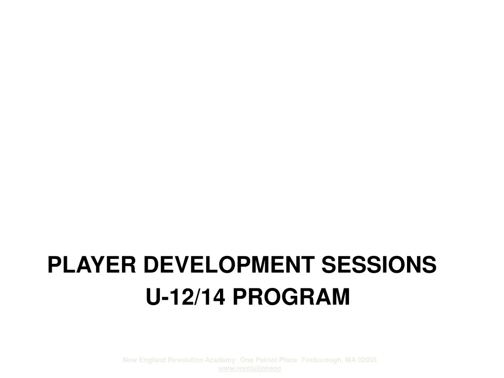 player development sessions u 12 14 program