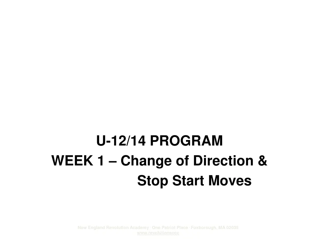 u 12 14 program week 1 change of direction stop