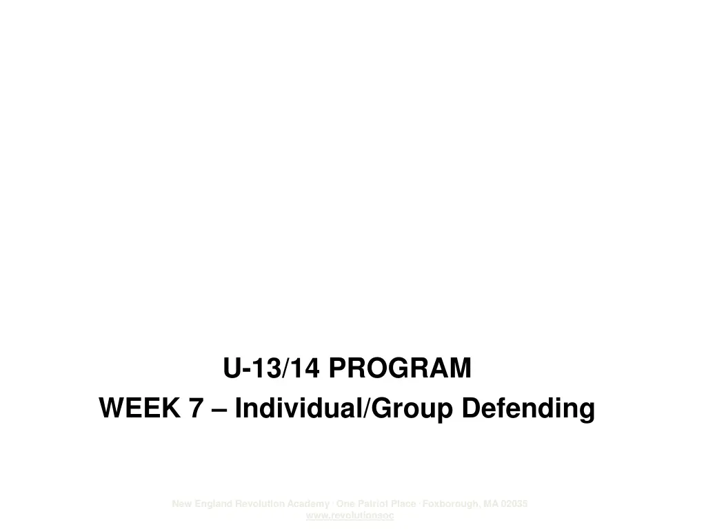 u 13 14 program week 7 individual group defending