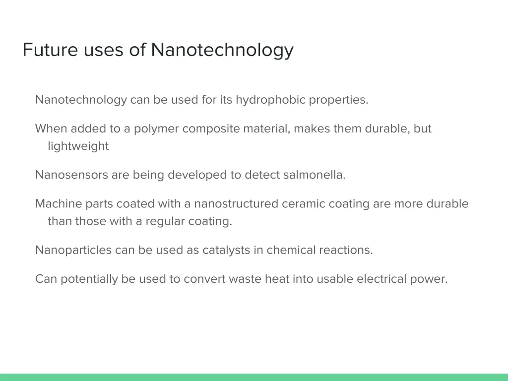 future uses of nanotechnology