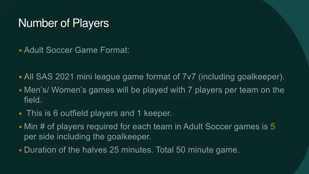 number of players