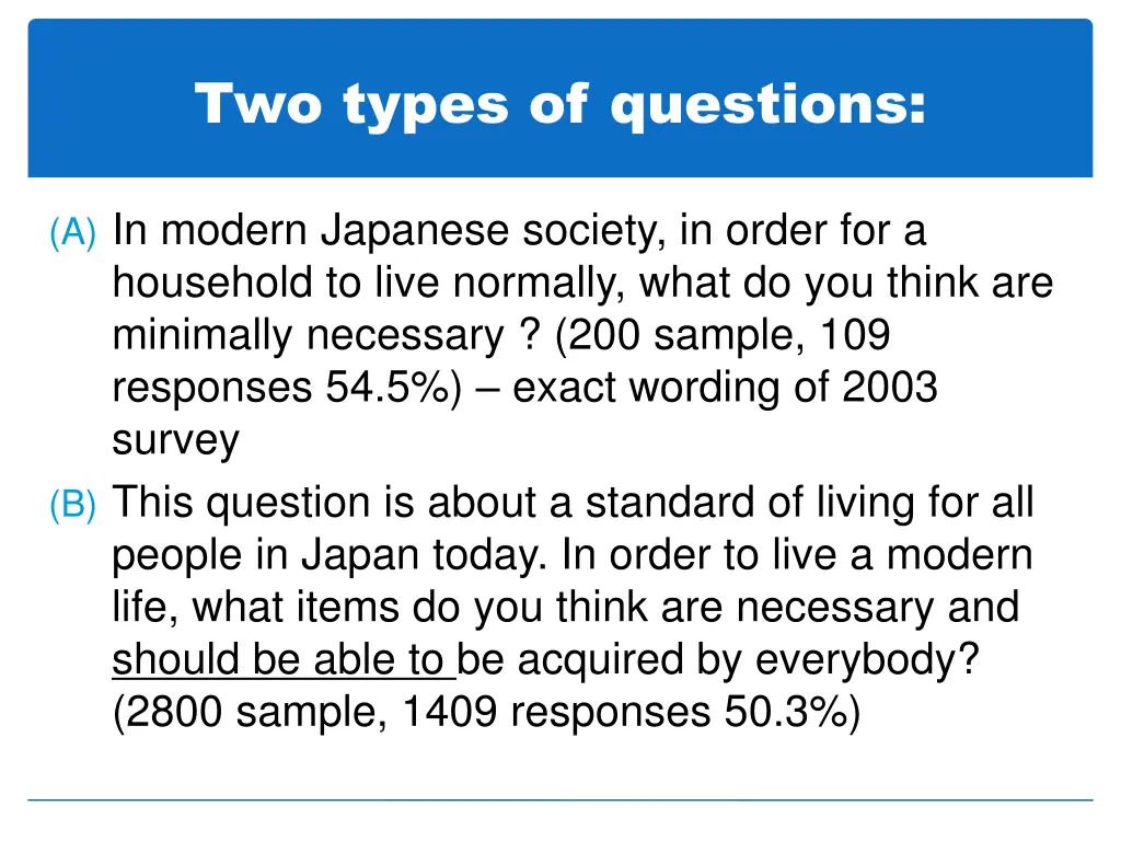 two types of questions