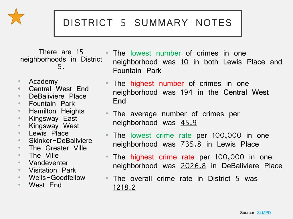 district 5 summary notes