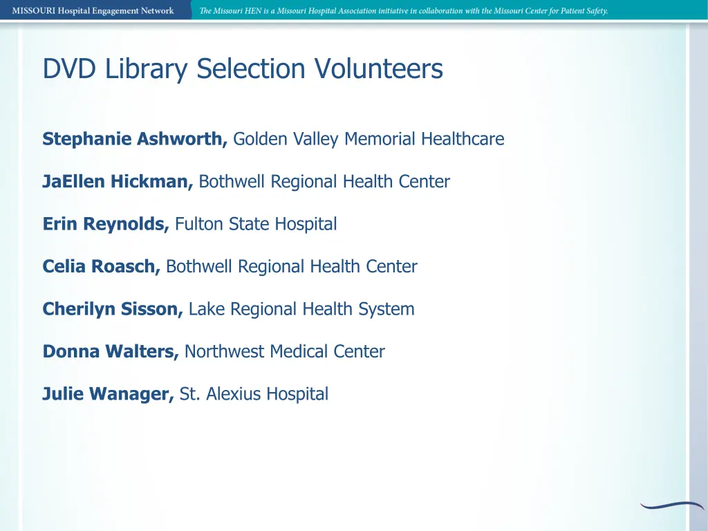 dvd library selection volunteers