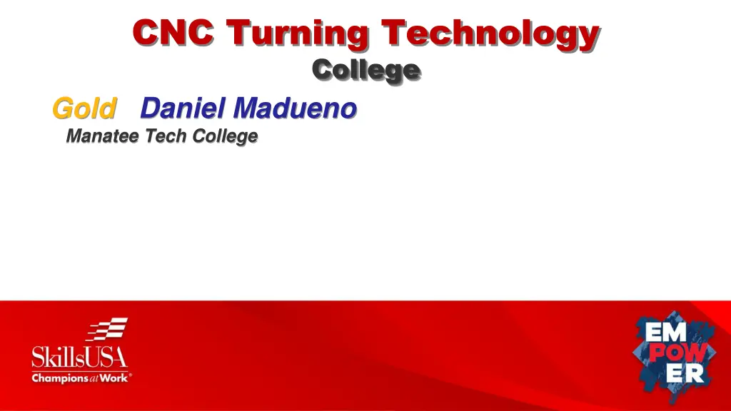 cnc turning technology college gold daniel