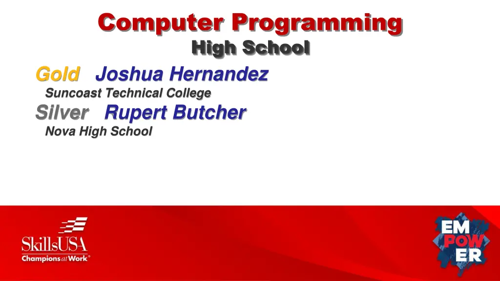 computer programming high school gold joshua