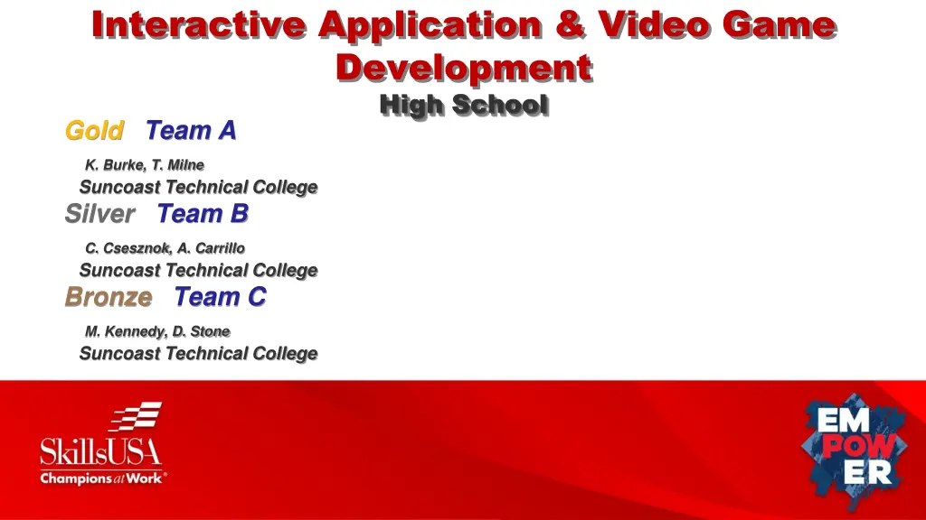 interactive application video game development