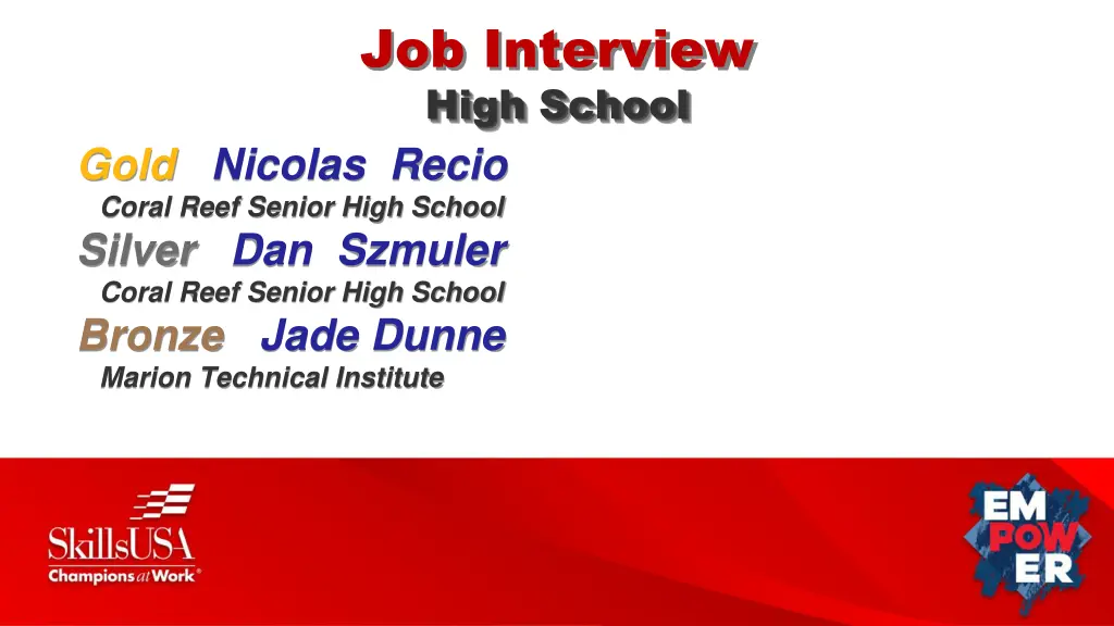job interview high school