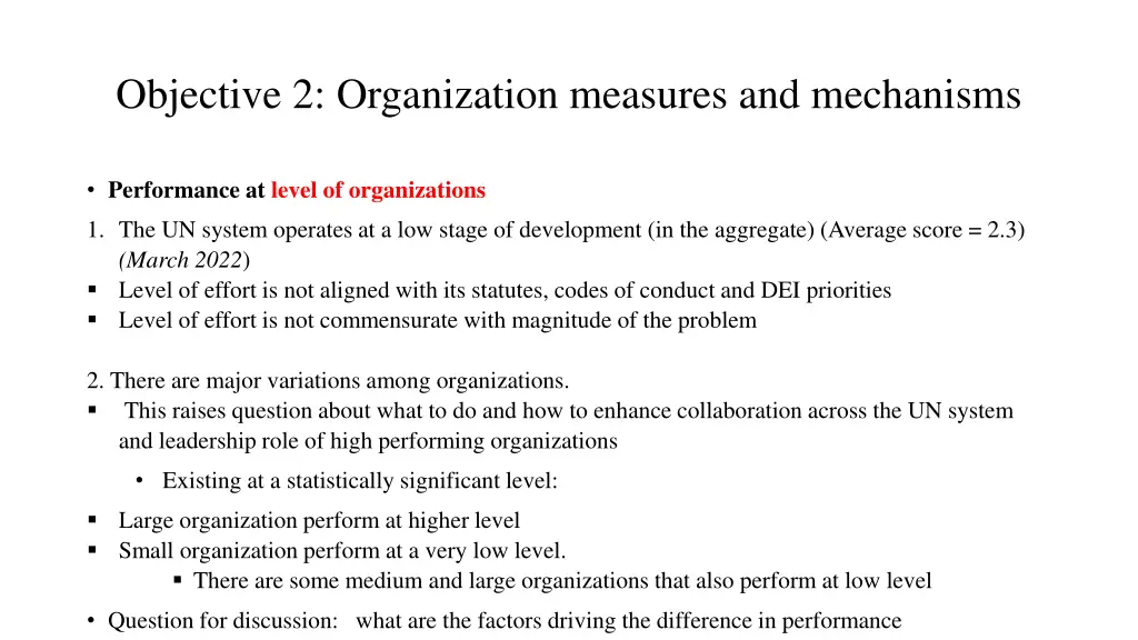 objective 2 organization measures and mechanisms 3