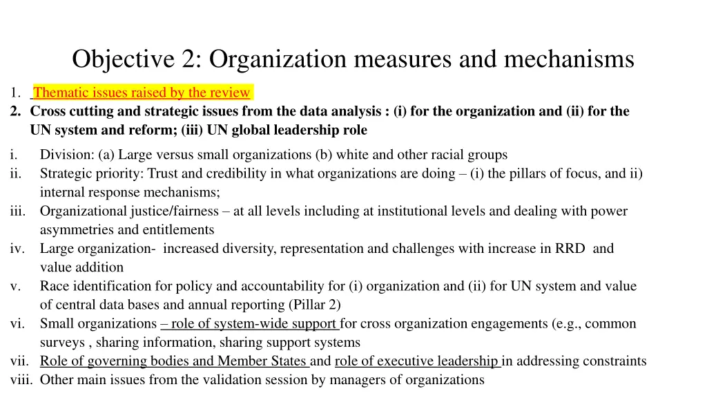 objective 2 organization measures and mechanisms 5