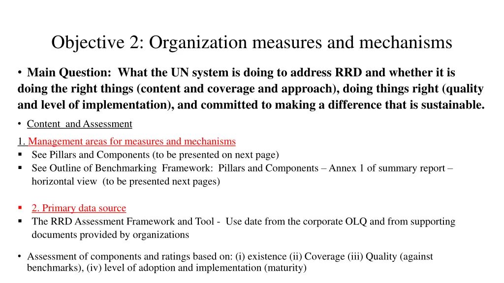 objective 2 organization measures and mechanisms