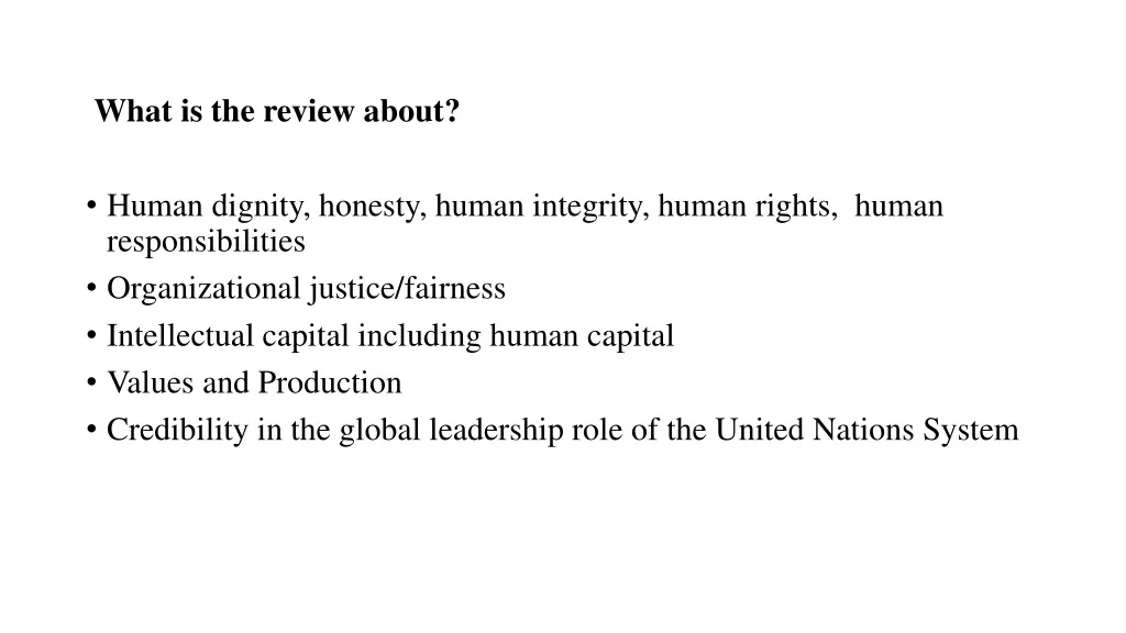 what is the review about