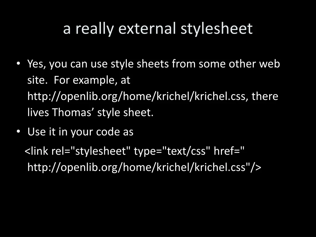 a really external stylesheet