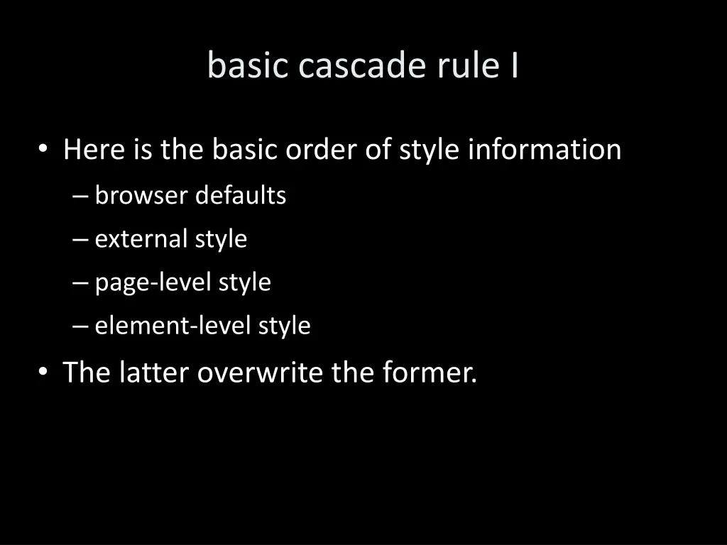 basic cascade rule i