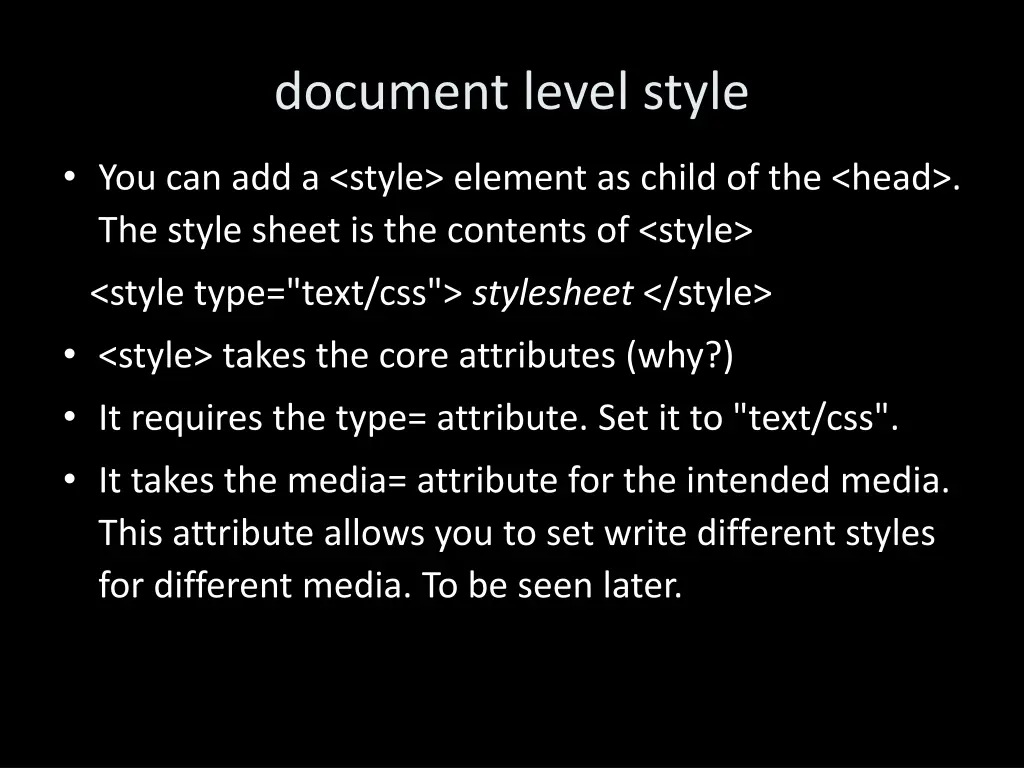 document level style