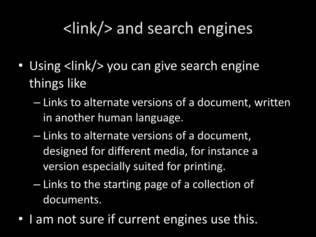 link and search engines