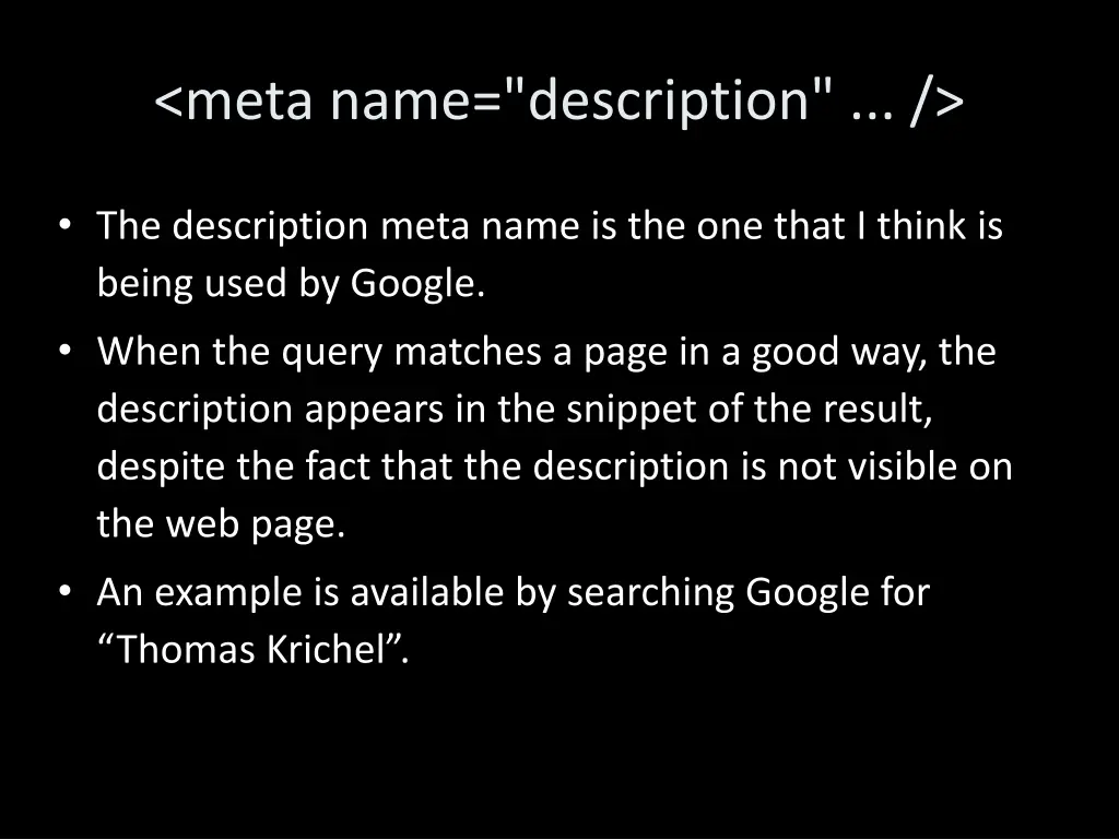 meta name description