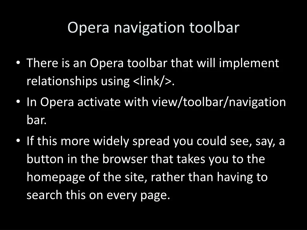 opera navigation toolbar