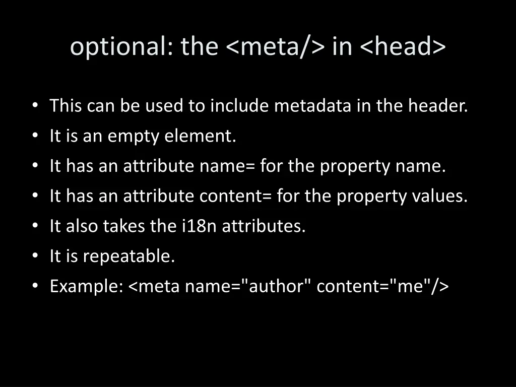 optional the meta in head