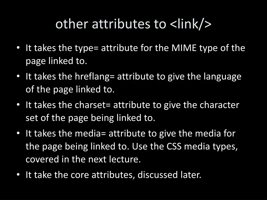 other attributes to link