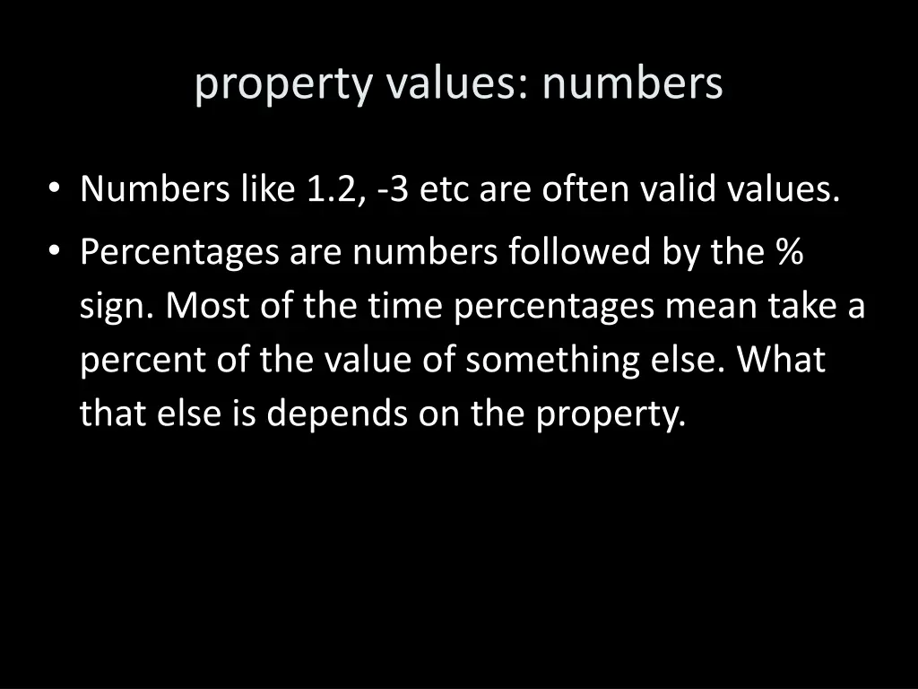 property values numbers