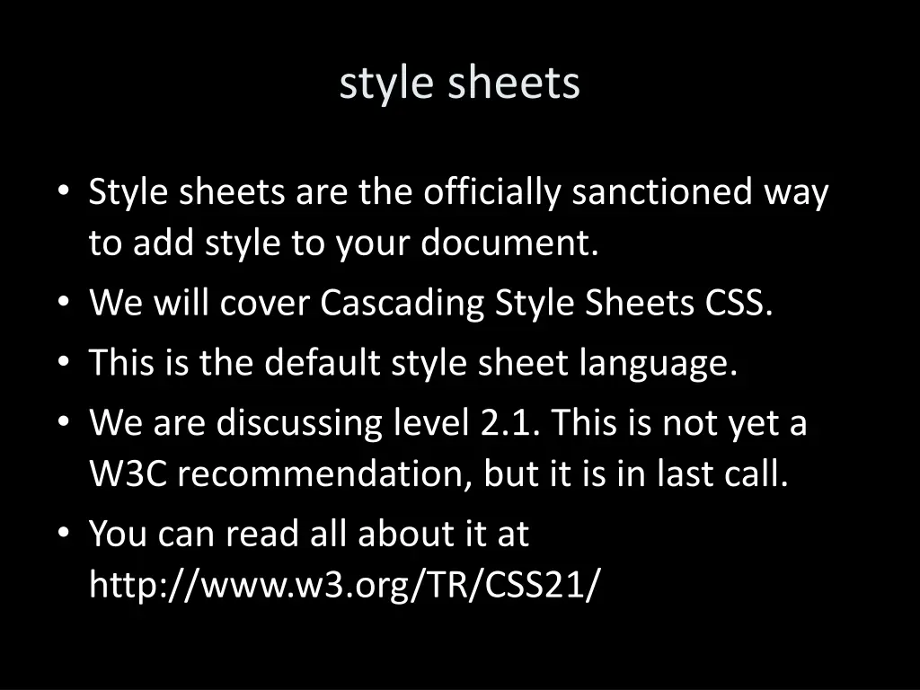 style sheets