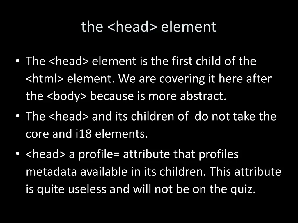 the head element