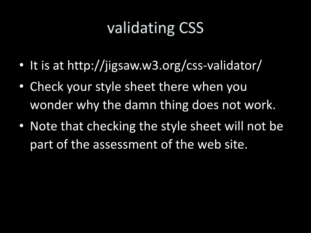 validating css
