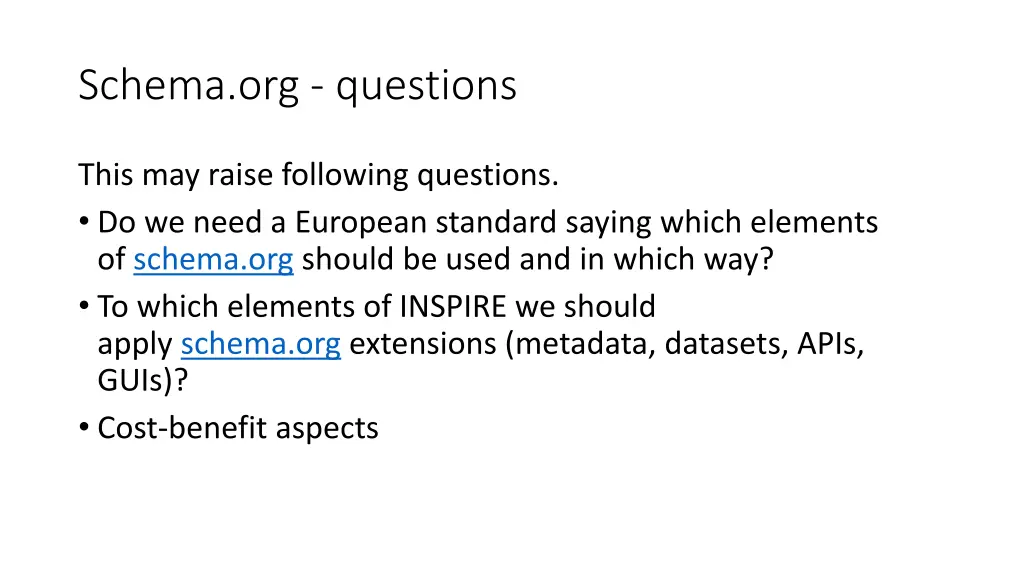 schema org questions