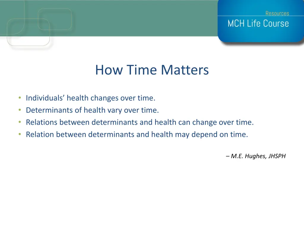 how time matters