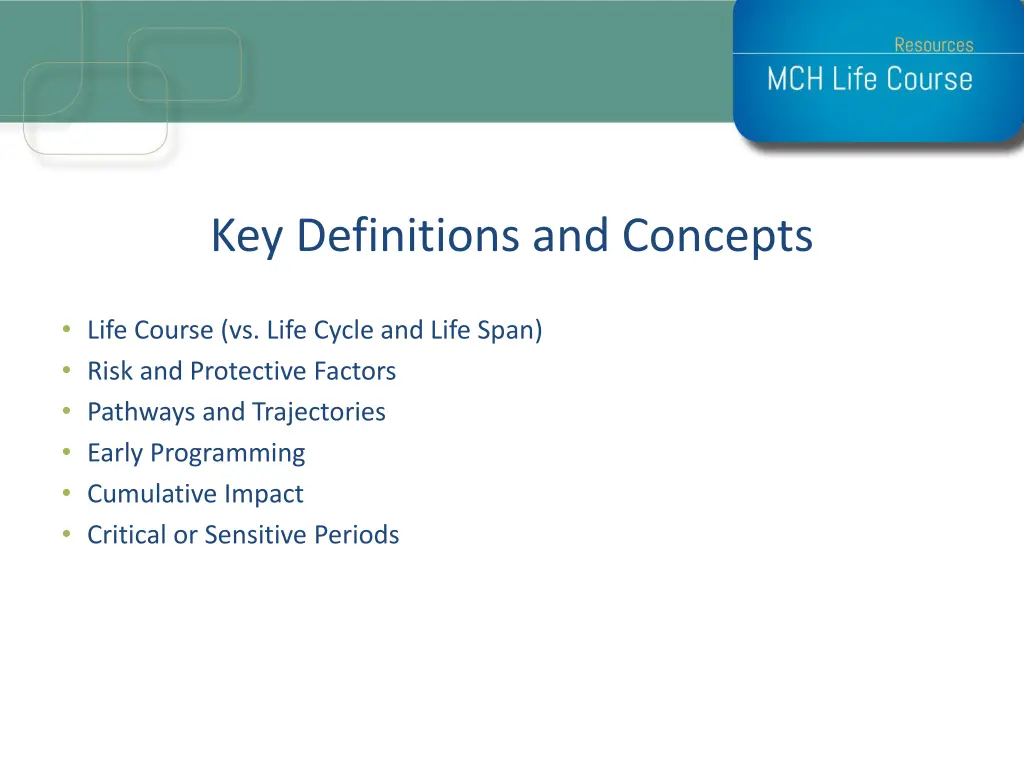 key definitions and concepts