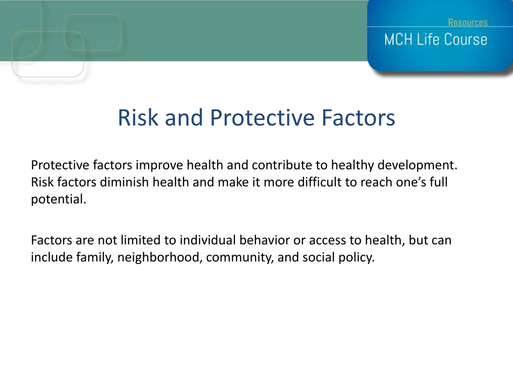 risk and protective factors