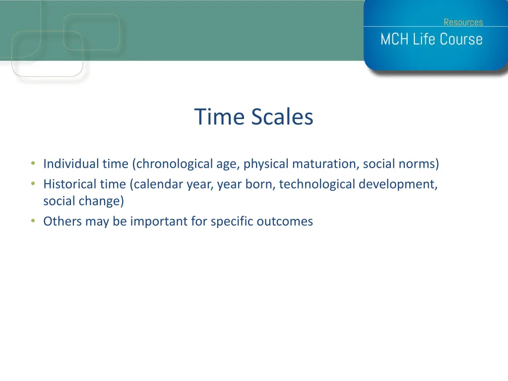 time scales