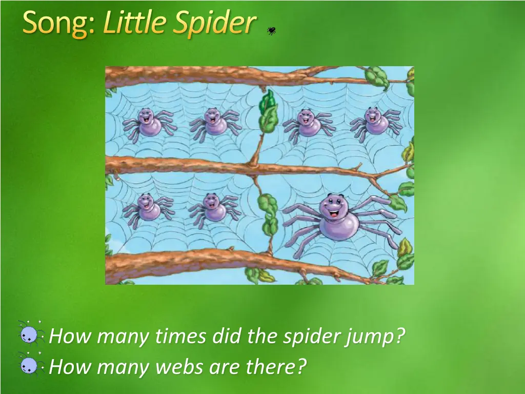 how many times did the spider jump how many webs
