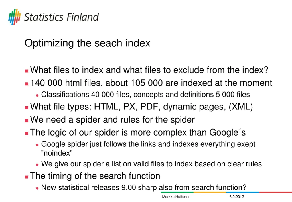 optimizing the seach index