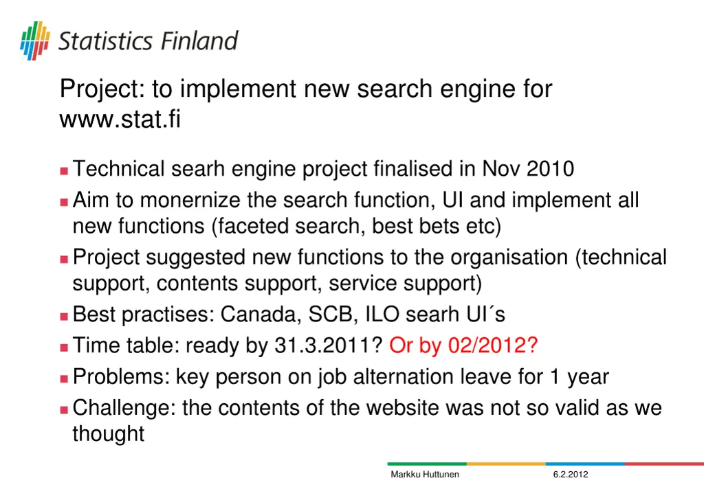 project to implement new search engine
