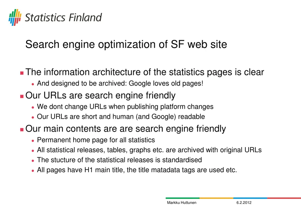 search engine optimization of sf web site