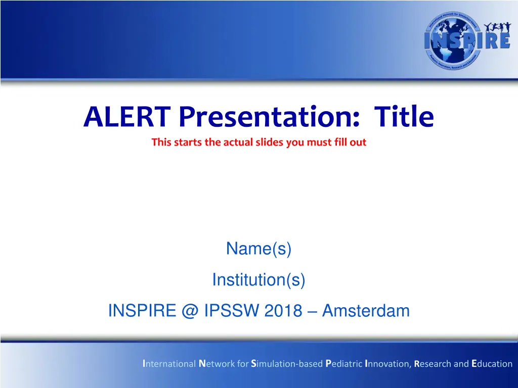 alert presentation title this starts the actual