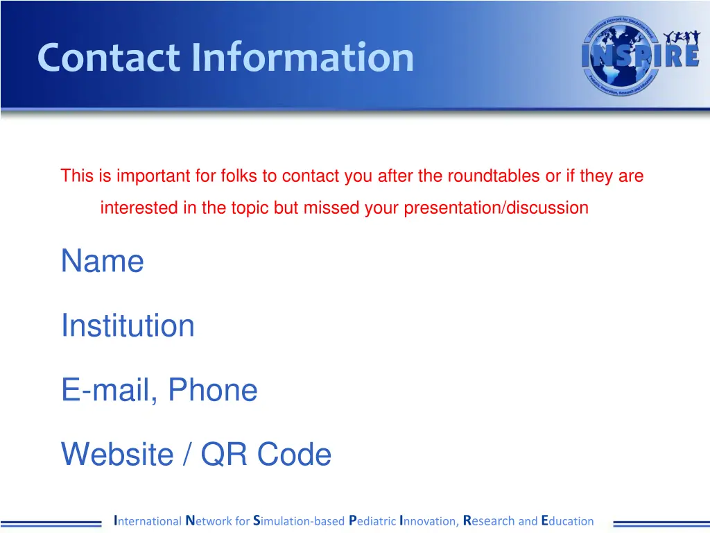 contact information