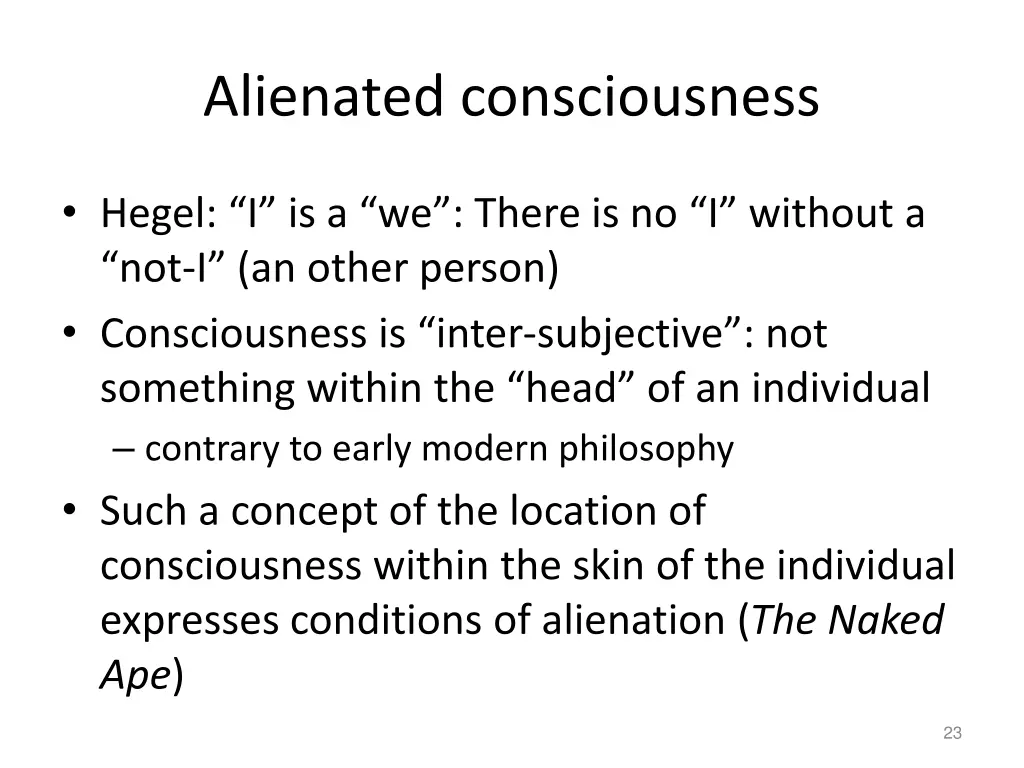 alienated consciousness