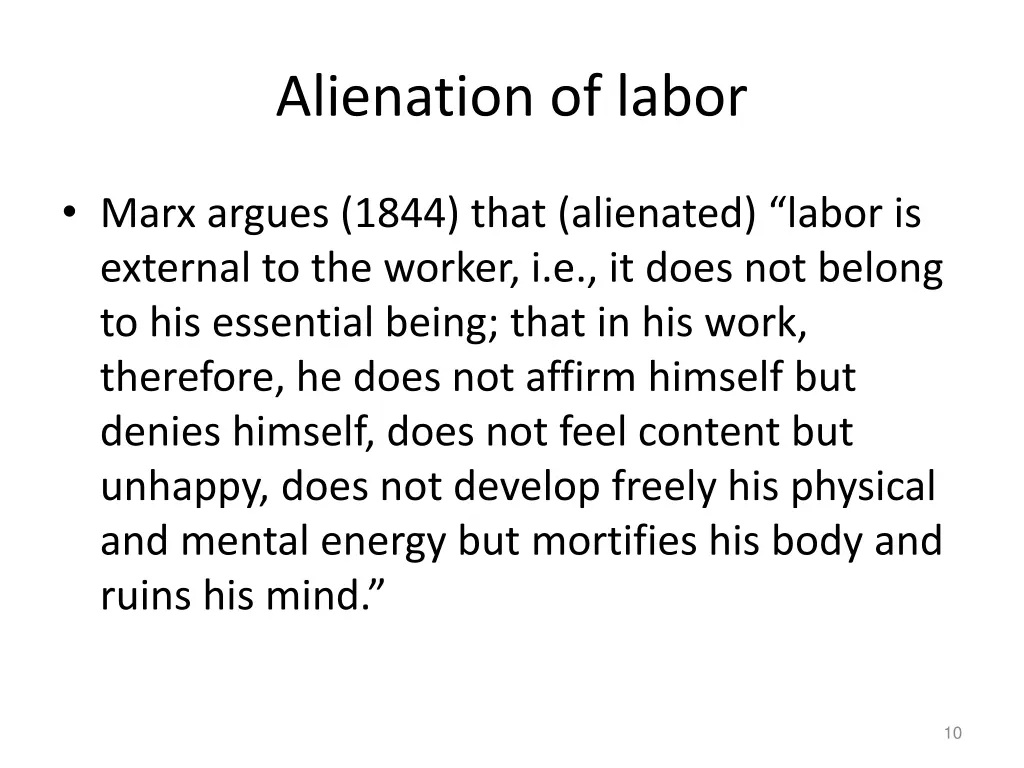 alienation of labor
