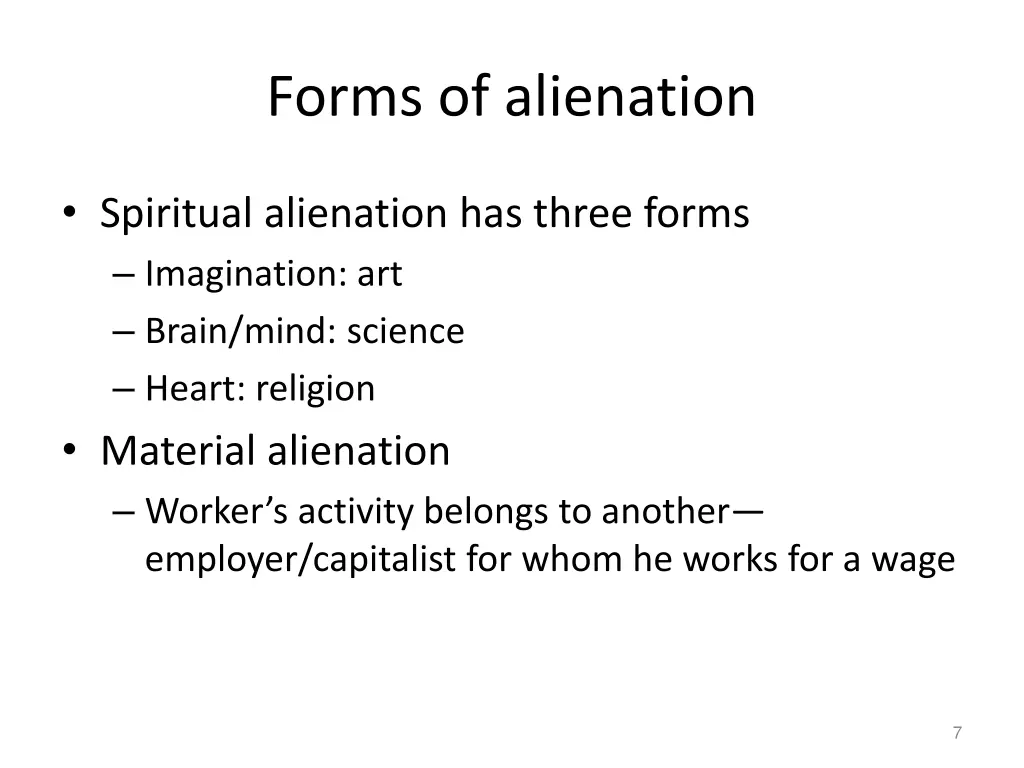 forms of alienation