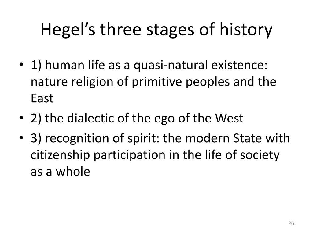hegel s three stages of history