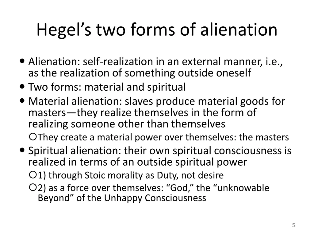 hegel s two forms of alienation